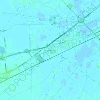 Topografische Karte Fornace Zarattini, Höhe, Relief