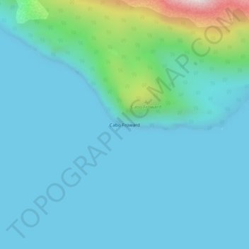 Topografische Karte Cabo Froward, Höhe, Relief