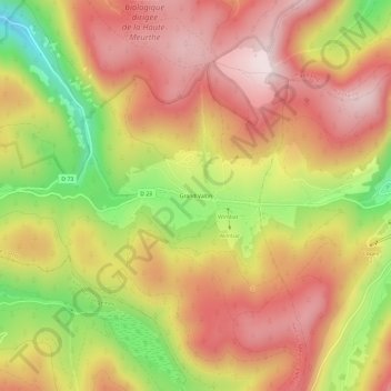 Topografische Karte Grand Valtin, Höhe, Relief