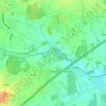Topografische Karte Karthaus, Höhe, Relief