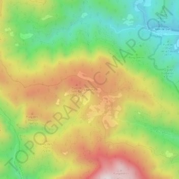 Topografische Karte Lliurona, Höhe, Relief