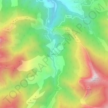 Topografische Karte Sobrefoz, Höhe, Relief