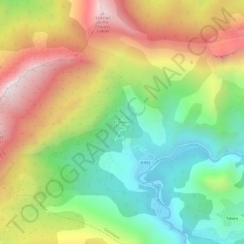 Topografische Karte Chasteuil, Höhe, Relief