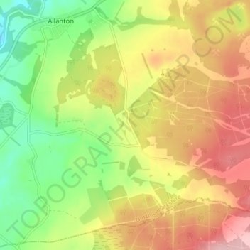 Topografische Karte Kirkhall, Höhe, Relief