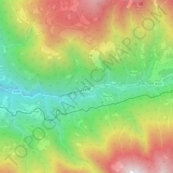 Topografische Karte Paiesco, Höhe, Relief