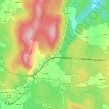 Topografische Karte Regalados, Höhe, Relief