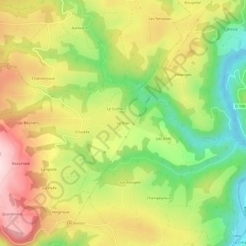 Topografische Karte Le Trait, Höhe, Relief