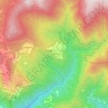 Topografische Karte Alpe di Massa, Höhe, Relief