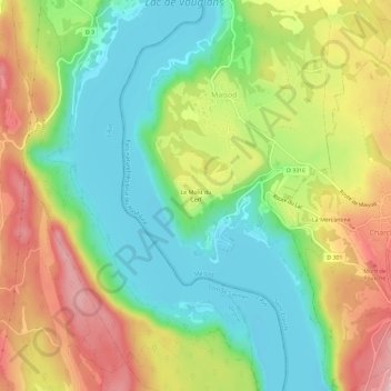 Topografische Karte Le Mont du Cerf, Höhe, Relief