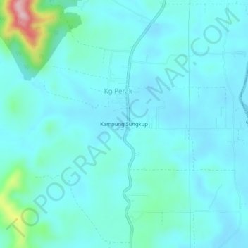 Topografische Karte Kampung Sungkup, Höhe, Relief