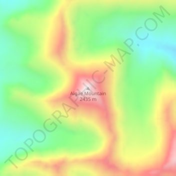 Topografische Karte Algae Mountain, Höhe, Relief