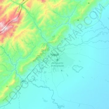 Topografische Karte Yopal, Höhe, Relief
