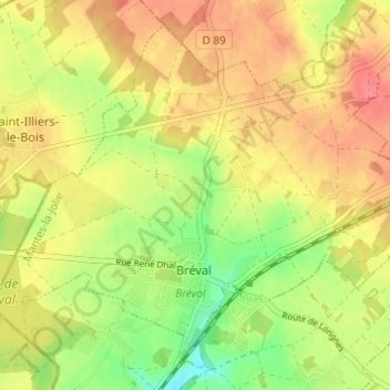 Topografische Karte Le Hamel, Höhe, Relief