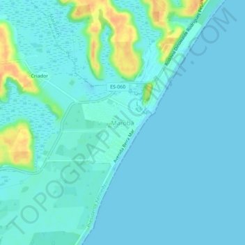 Topografische Karte Marobá, Höhe, Relief