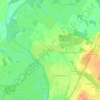Topografische Karte Le Chêne, Höhe, Relief