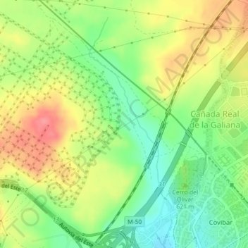 Topografische Karte La Fortuna, Höhe, Relief