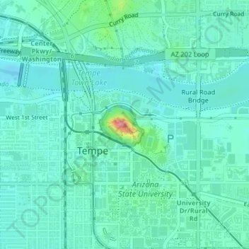 Topografische Karte Hayden Butte, Höhe, Relief