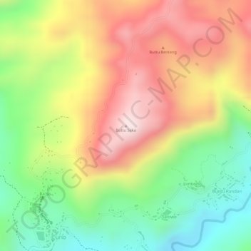 Topografische Karte Buttu Seka, Höhe, Relief