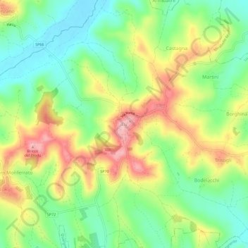 Topografische Karte Lu, Höhe, Relief