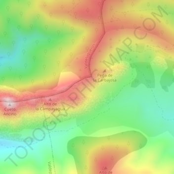Topografische Karte Galicia, Höhe, Relief
