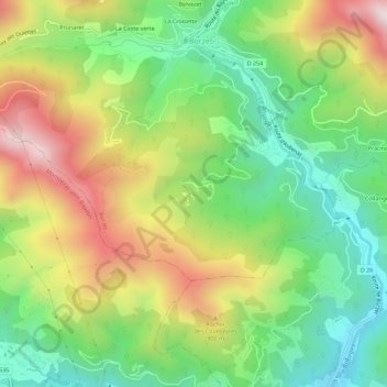 Topografische Karte Michelin, Höhe, Relief