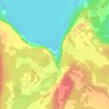 Topografische Karte Kagawong, Höhe, Relief