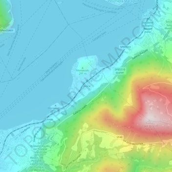 Topografische Karte Pilzone, Höhe, Relief