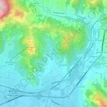 Topografische Karte Falciano, Höhe, Relief