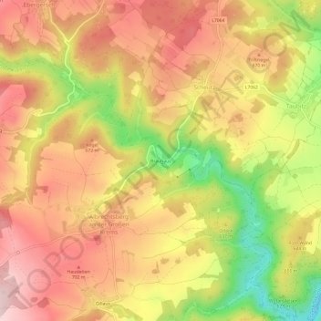 Topografische Karte Brauhaus, Höhe, Relief