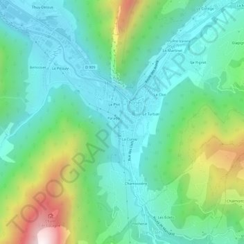 Topografische Karte Les Besseaux, Höhe, Relief
