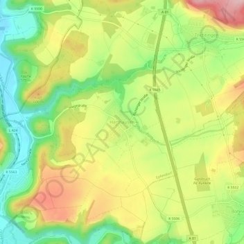 Topografische Karte Harthausen, Höhe, Relief