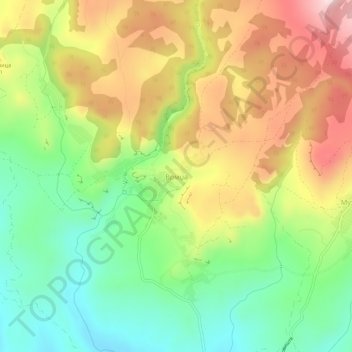 Topografische Karte Врмџа, Höhe, Relief