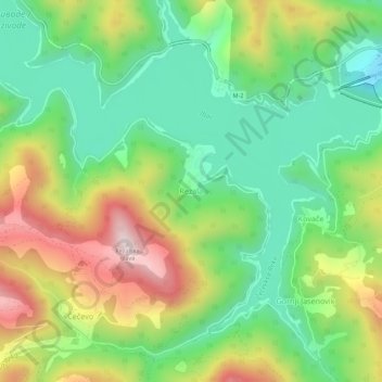 Topografische Karte Rezala, Höhe, Relief