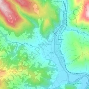 Topografische Karte Pieve a Socana, Höhe, Relief
