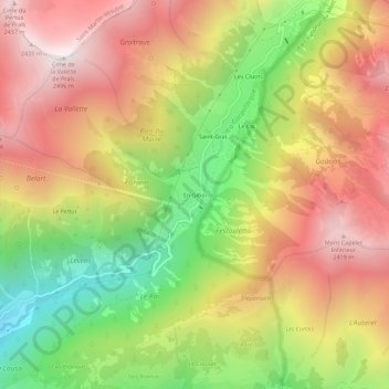Topografische Karte En Giboï, Höhe, Relief