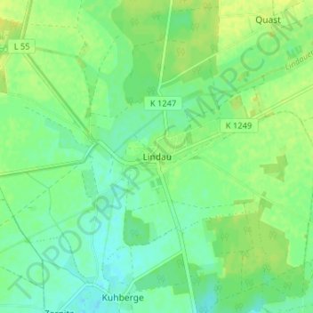 Topografische Karte Lindau, Höhe, Relief