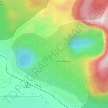 Topografische Karte Mina Zaldivar, Höhe, Relief