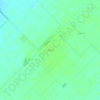 Topografische Karte Roberts, Höhe, Relief