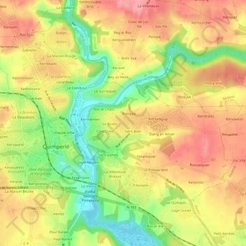Topografische Karte Lichern, Höhe, Relief