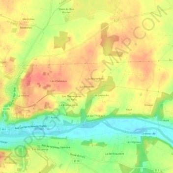 Topografische Karte La Renarde, Höhe, Relief