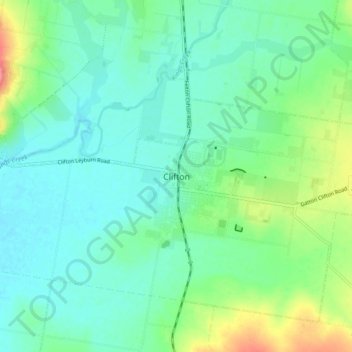 Topografische Karte Clifton, Höhe, Relief