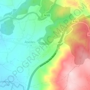 Topografische Karte Felgoso, Höhe, Relief