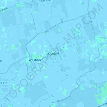 Topografische Karte Ostdorf, Höhe, Relief