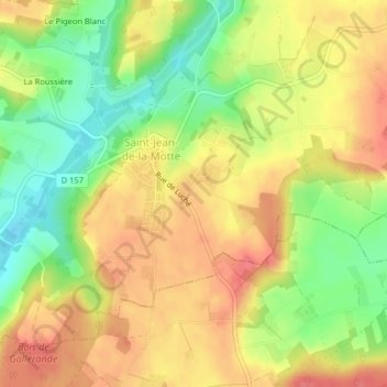 Topografische Karte La Poterie, Höhe, Relief
