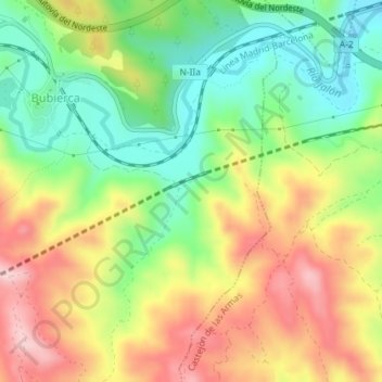 Topografische Karte Martín Blanco, Höhe, Relief