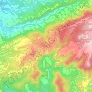 Topografische Karte Calders, Höhe, Relief