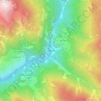 Topografische Karte La Chapelue, Höhe, Relief