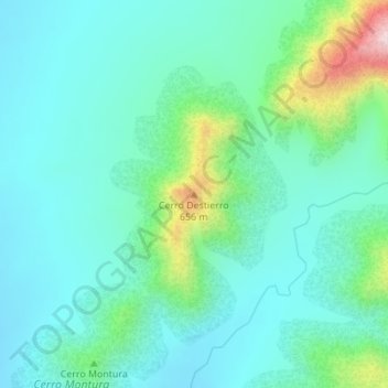Topografische Karte Cerro Destierro, Höhe, Relief