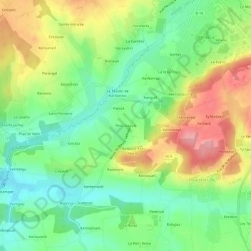 Topografische Karte Petit Viaouit, Höhe, Relief