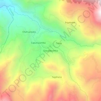 Topografische Karte Chaullabamba, Höhe, Relief